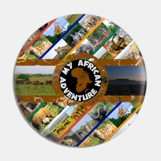 My African Adventure Wildlife Collage Pin