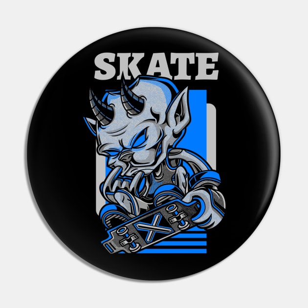 Devil on Skate / Skater / Skateboarding Fan / Streetwear Pin by Redboy