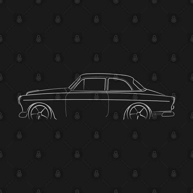 1966 Volvo Amazon - profile stencil, white by mal_photography