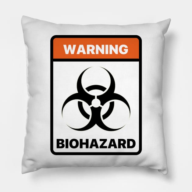 BIOHAZARD Warning Symbol Pillow by labstud