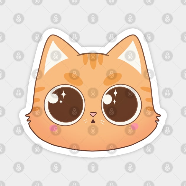 Super cute cat with big eyes Magnet by YaraGold