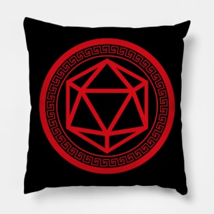 Polyhedral D20 Dice Chinese Symbol Pillow