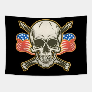 Vintage Death or Glory Skull Tattoo Tapestry