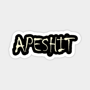 Apeshit! Typography Funny Quote Retro White Magnet