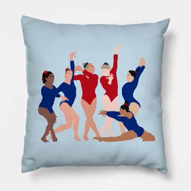 2021 Women’s Gymnastics Team Pillow by GrellenDraws