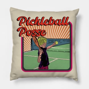 Pickleball posse retro comic Pillow