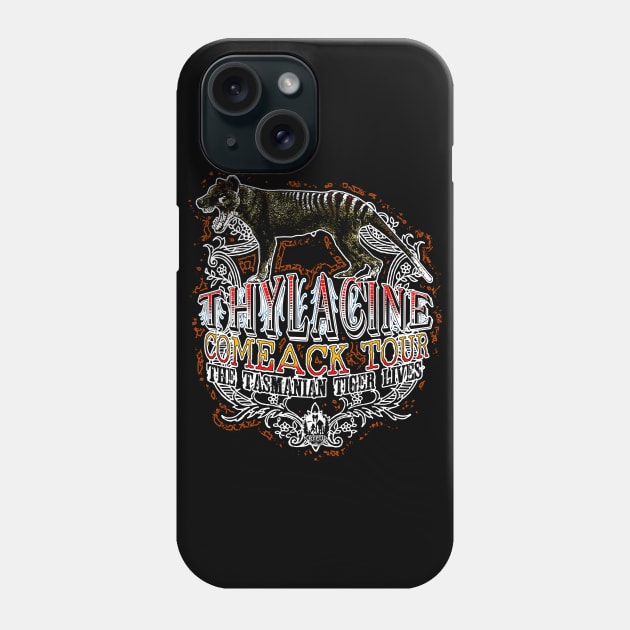 Thylacine Comeback Tour The Tasmanian Tiger Lives Vintage Phone Case by National Cryptid Society