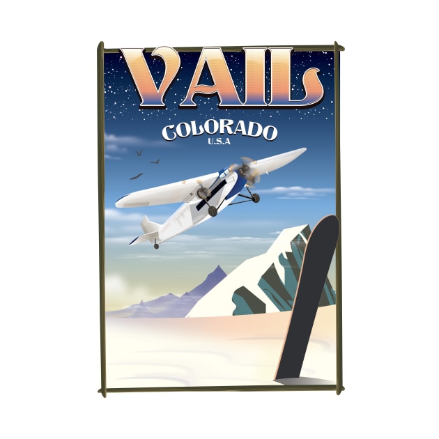 Vail Colorado vintage travel poster by nickemporium1