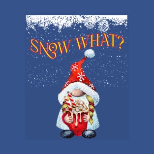 Christmas gnomes snow what gnome bearing gift T-Shirt