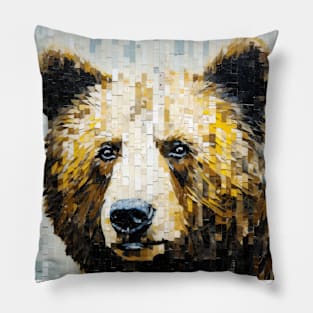 Grizzly Bear Animal Art Decor Paint Pillow