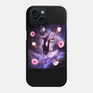 Outer Space Sloth Riding Alpaca Unicorn - Donut Phone Case