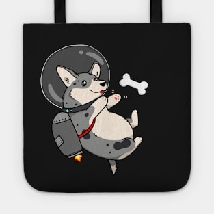 cardigan blue merle space corgi with jetpack Tote