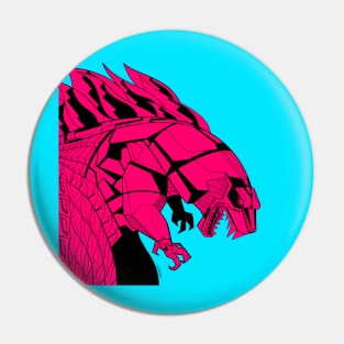 pink mecha godzilla ecopop art in cyborg kaiju Pin