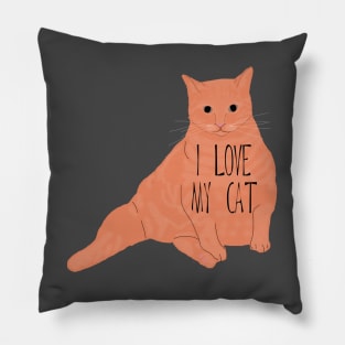 I Love My Fat Orange Cat Pillow