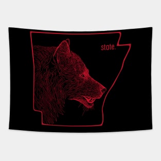 Red Wolf State Tapestry