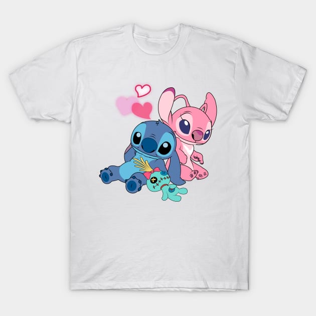 Cute Stitch & Angel from TeePublic