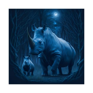 White Rhino and her Rhino Calf T-Shirt
