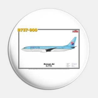 Boeing B737-900 - Korean Air (Art Print) Pin