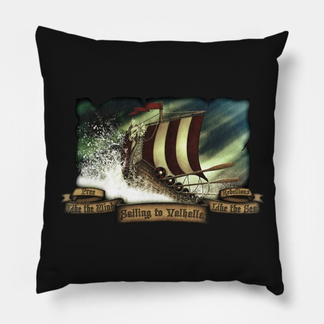 Sailing to Valhalla Pillow by Emporion