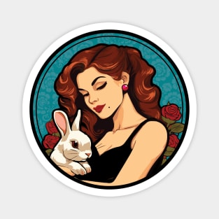 Crazy (Gorgeous) Bunny Lady Magnet