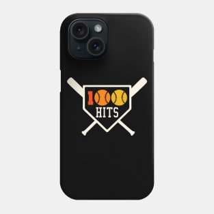 100 Hits Softball Baseball Coach High School Softball Mom Phone Case