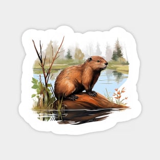 I Love Beaver Magnet