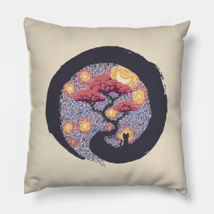 Sumie Starry Night Cat by Tobe Fonseca Pillow