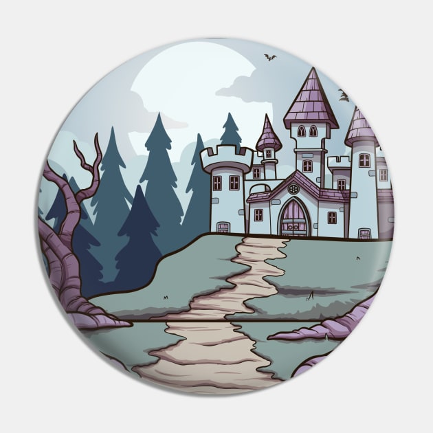 Halloween Dracula Vampire Mansion Pin by TheMaskedTooner