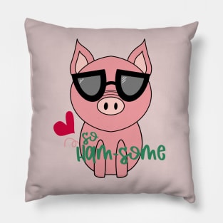 Handsome Ham-Some Pigs with Sunglasses -  Handsome Enough Pillow