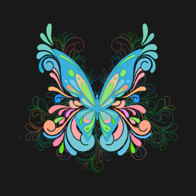 Elegant butterfly Teal by AlondraHanley