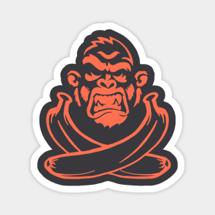 Monkey and Cross Bananas- Orange Magnet