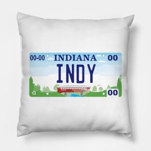 Indianapolis License Plate Pillow