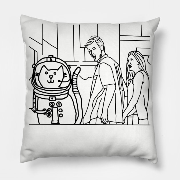 Distracted Boyfriend Memes With Sci Fi Astronaut Cat Pillow by ellenhenryart