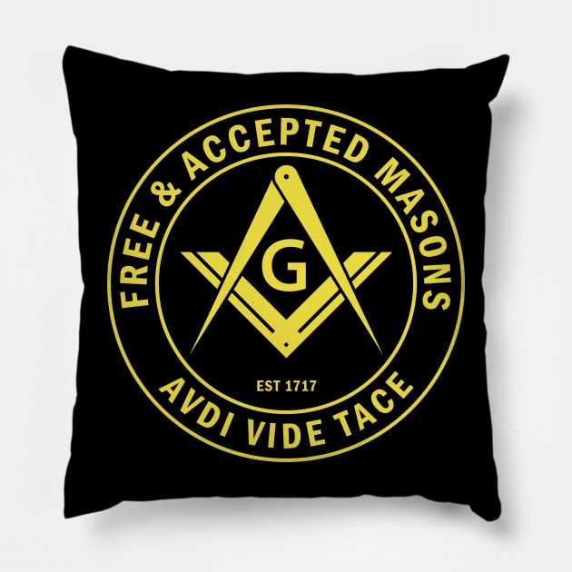 Free & Accepted Masons Masonic Freemason Pillow by Master Mason Made