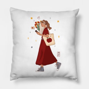 Shopping flowers Pillow