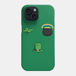 Pixel St. Patrick's Day Symbols Phone Case