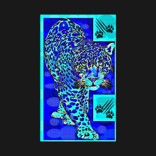 The leopard in blue T-Shirt