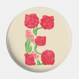 Letter E with floral motifs Pin
