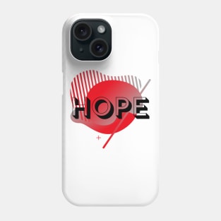 Hope - Red and Gray Graphic Design Phone Case