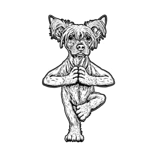 Chinese Crested Yoga Dog Puppy Funny Dogs Tree Pose Asana T-Shirt