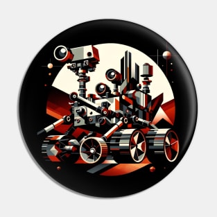 Geometric Mars Rover Adventure | Abstract Planetary Exploration Tee Pin