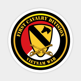 1st Cavalry Div - Red White - Vietnam War Magnet