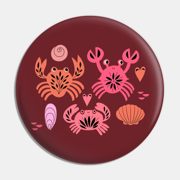 Crab Beach Pin by Rebelform