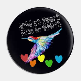 Hummingbird Heart Pin