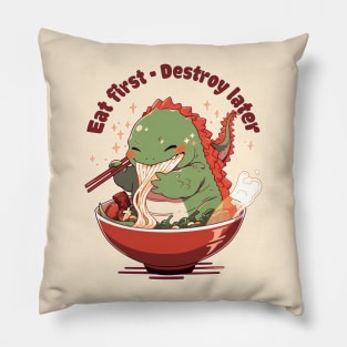 Godzilla - Eat first, destroy later Pillow