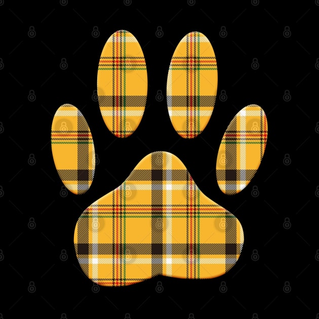 Tartan Dog Paw Print by Braznyc