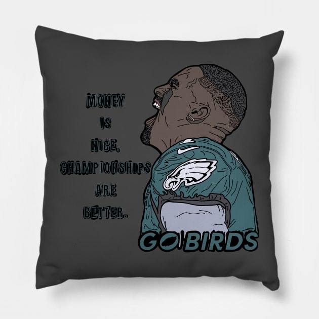 Jalen Hurts Money Tee Pillow by dirrtyphil