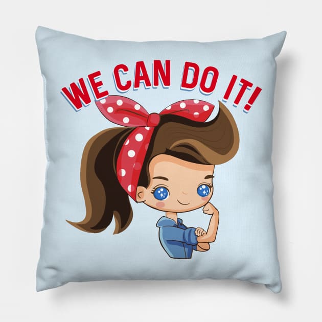 We Can Do It Little Rosie Pillow by LittleBunnySunshine