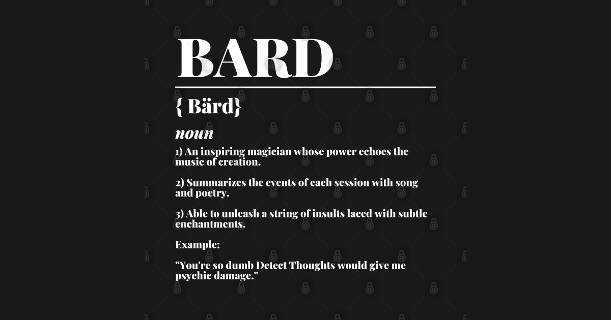 Dnd Bard Definition Dnd Bard Sticker TeePublic