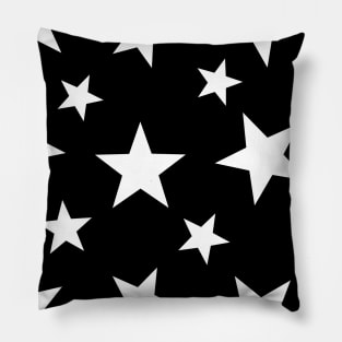 Black and White Stars Celestial Pattern Pillow